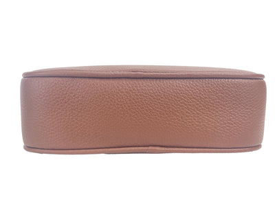 Burberry Kleine leren bruine cameratas met logo en TB-logo