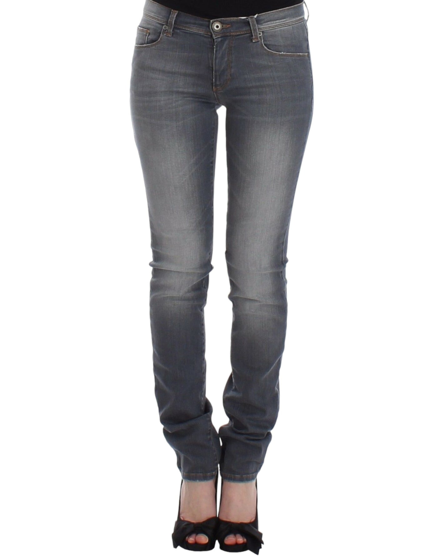 Ermanno Scervino Grijze Slim Jeans Denim Broek Skinny Leg Stretch