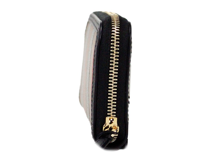 Burberry Ellerby Zwarte Leren Icon Stripe Canvas Continental Portemonnee met Ritssluiting
