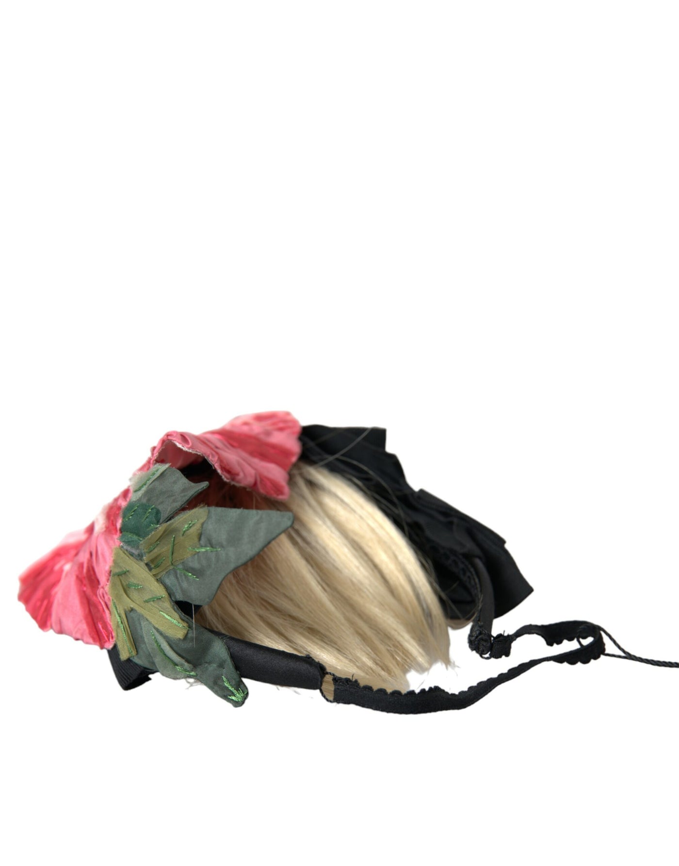 Dolce &amp; Gabbana Zwarte Viscose Witte Haar Parrucchiera Hoofdband Diadeem