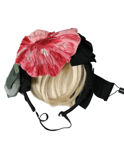 Dolce &amp; Gabbana Zwarte Viscose Witte Haar Parrucchiera Hoofdband Diadeem