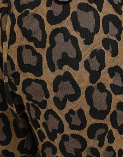 Pantalon de jogging en polyester marron à imprimé léopard Dolce &amp; Gabbana