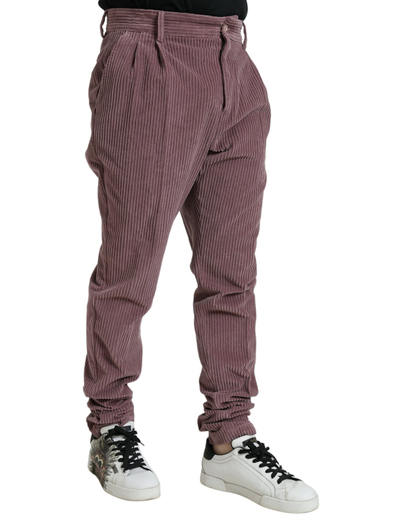 Dolce &amp; Gabbana paarse corduroy katoenen stretch skinny broek