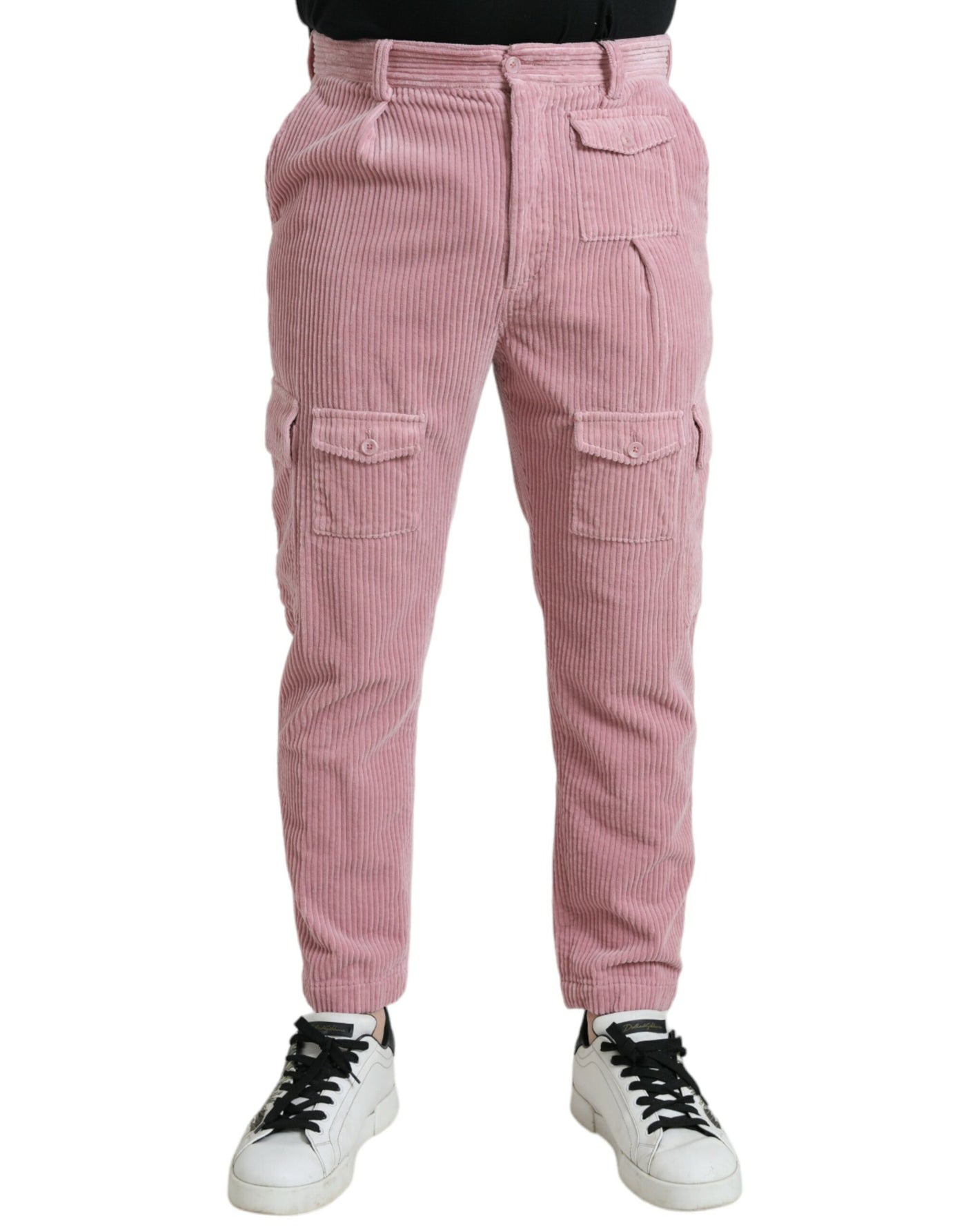 Jean cargo skinny en velours côtelé rose Dolce &amp; Gabbana