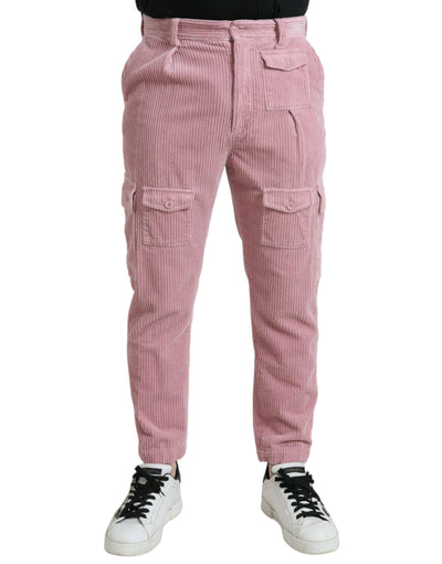 Jean cargo skinny en velours côtelé rose Dolce &amp; Gabbana