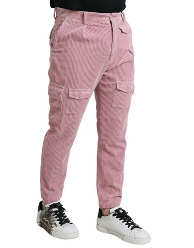 Jean cargo skinny en velours côtelé rose Dolce &amp; Gabbana