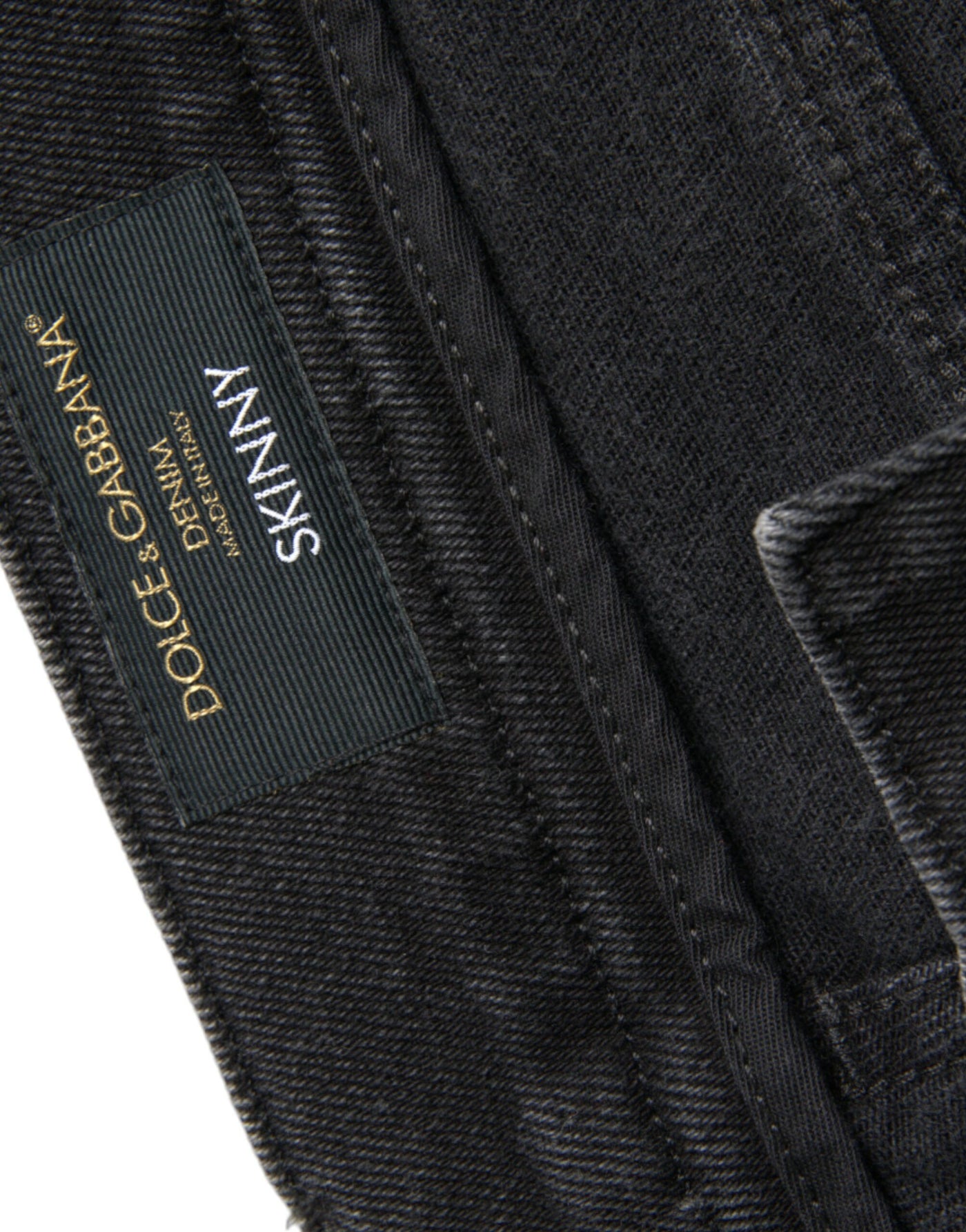 Dolce &amp; Gabbana Grijze Katoenen Stretch Skinny Denim Logo Jeans