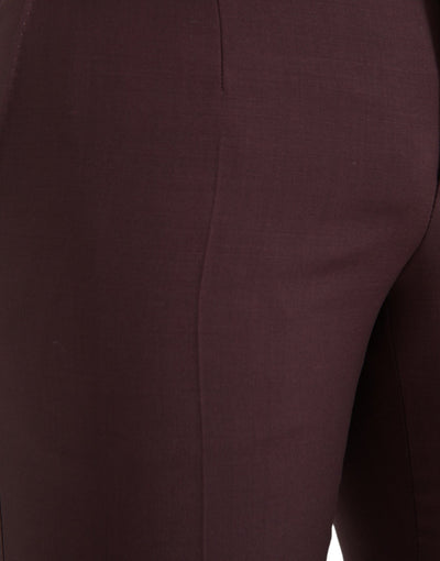 Dolce &amp; Gabbana Maroon Wool Heren Slim Fit Broek