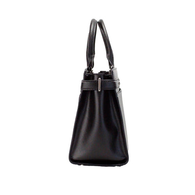 Kate Spade Staci Medium Zwarte Saffiano Leren Crossbody Satchel Handtas