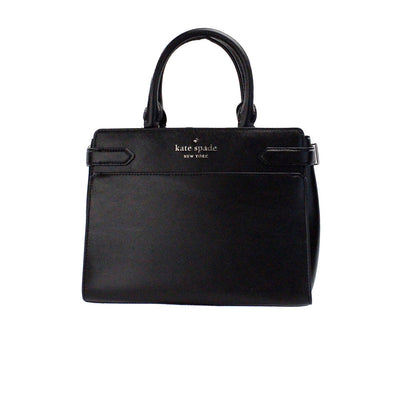 Kate Spade Staci Medium Zwarte Saffiano Leren Crossbody Satchel Handtas