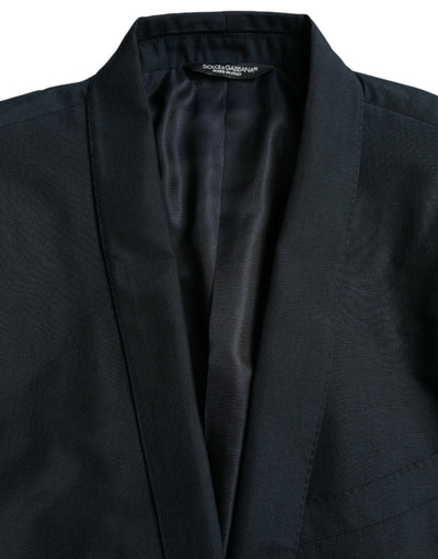 Blazer croisé simple boutonnage Dolce &amp; Gabbana bleu doré