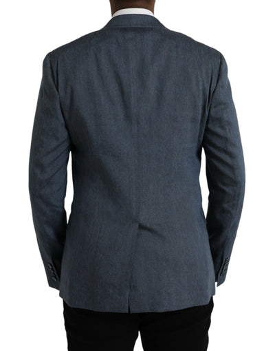 Blazer simple boutonnage en lin bleu Dolce &amp; Gabbana NAPOLI