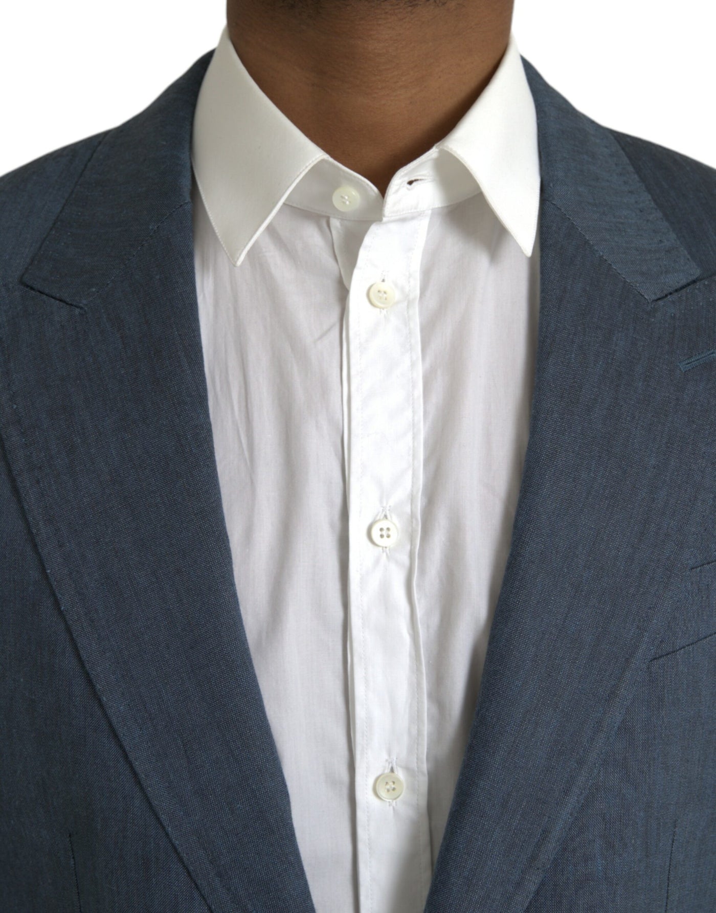 Blazer simple boutonnage en lin bleu Dolce &amp; Gabbana NAPOLI