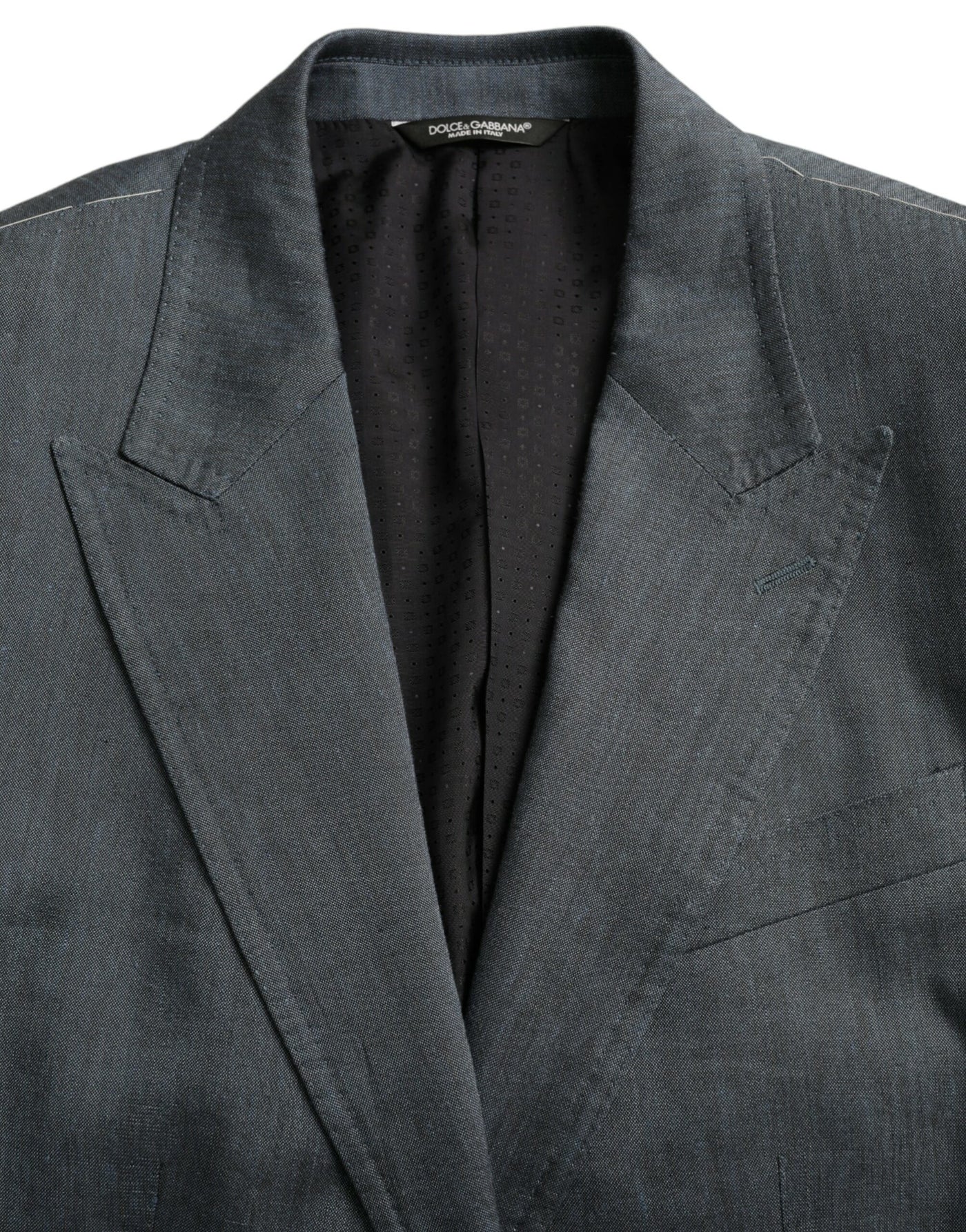 Blazer simple boutonnage en lin bleu Dolce &amp; Gabbana NAPOLI