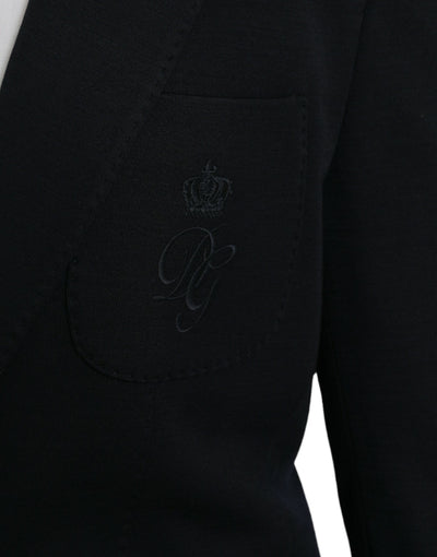 Blazer simple boutonnage en laine noire Dolce &amp; Gabbana