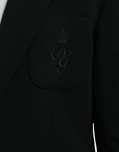 Blazer simple boutonnage en laine noire Dolce &amp; Gabbana