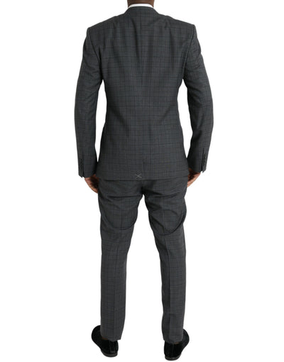 Costume 2 pièces habillé MARTINI en laine à carreaux gris Dolce &amp; Gabbana