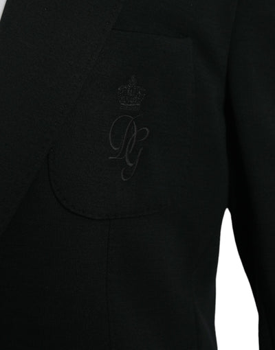 Blazer simple boutonnage en laine noire Dolce &amp; Gabbana