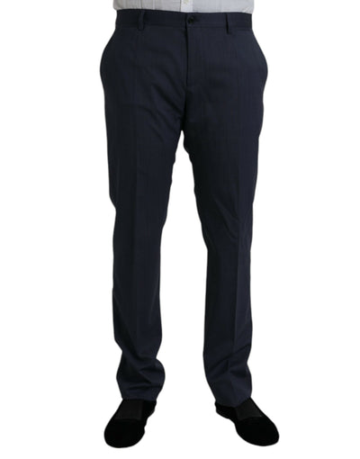 Dolce &amp; Gabbana Blauwe Wollen Slim Fit Formele Broek