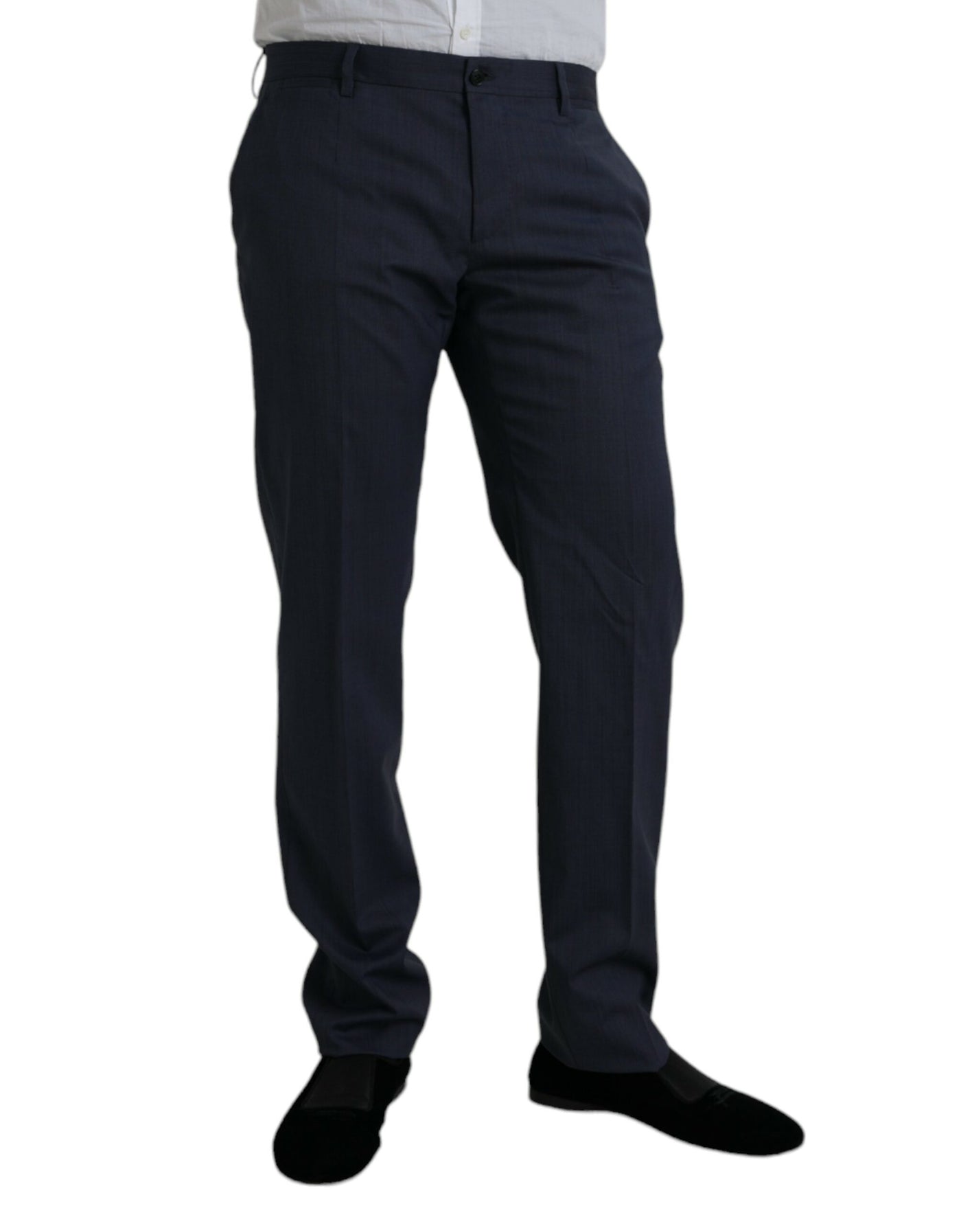 Dolce &amp; Gabbana Blauwe Wollen Slim Fit Formele Broek