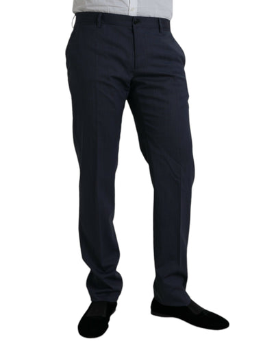Dolce &amp; Gabbana Blauwe Wollen Slim Fit Formele Broek