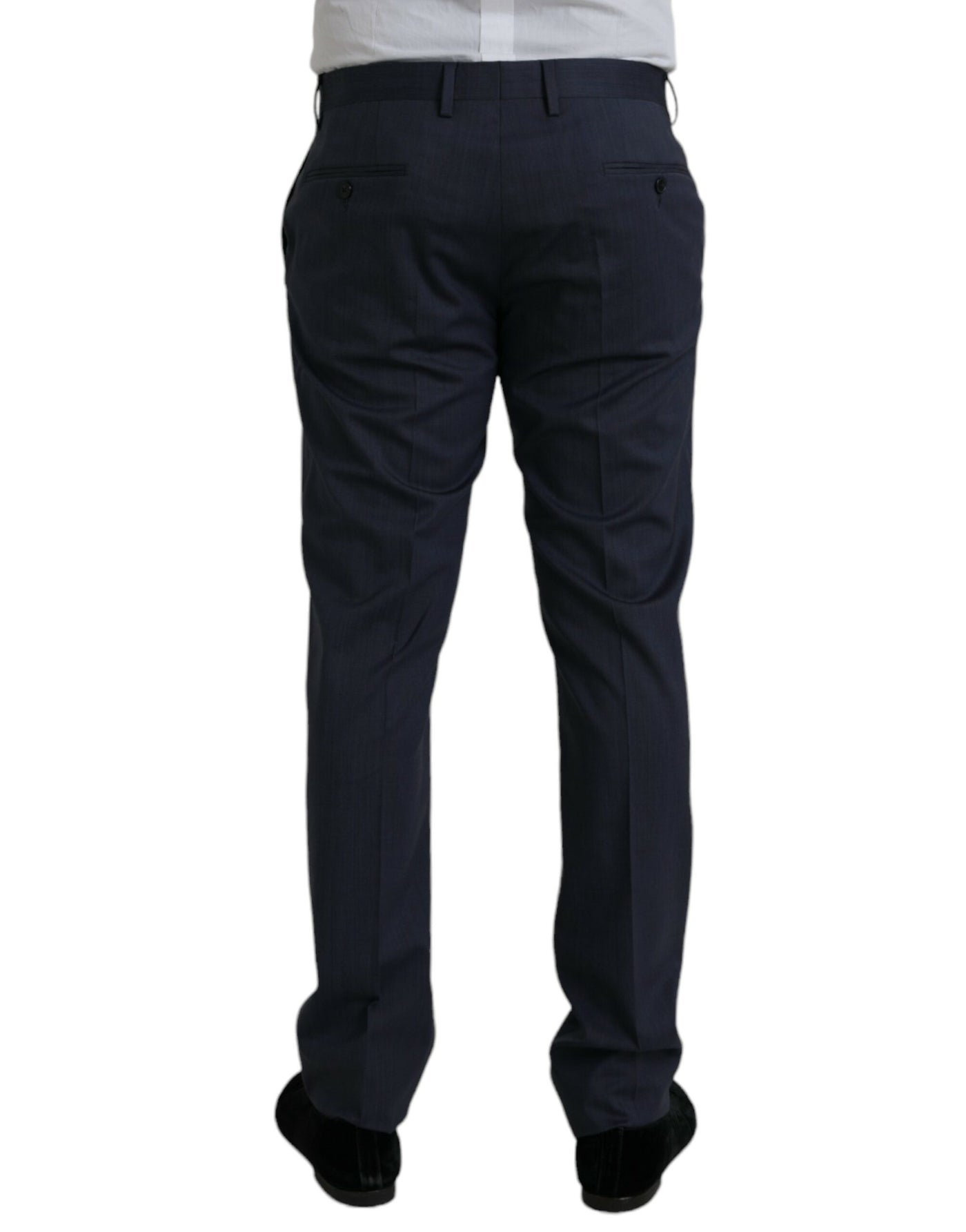 Dolce &amp; Gabbana Blauwe Wollen Slim Fit Formele Broek