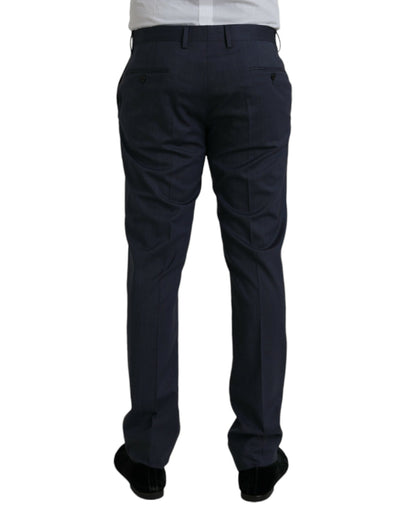 Dolce &amp; Gabbana Blauwe Wollen Slim Fit Formele Broek