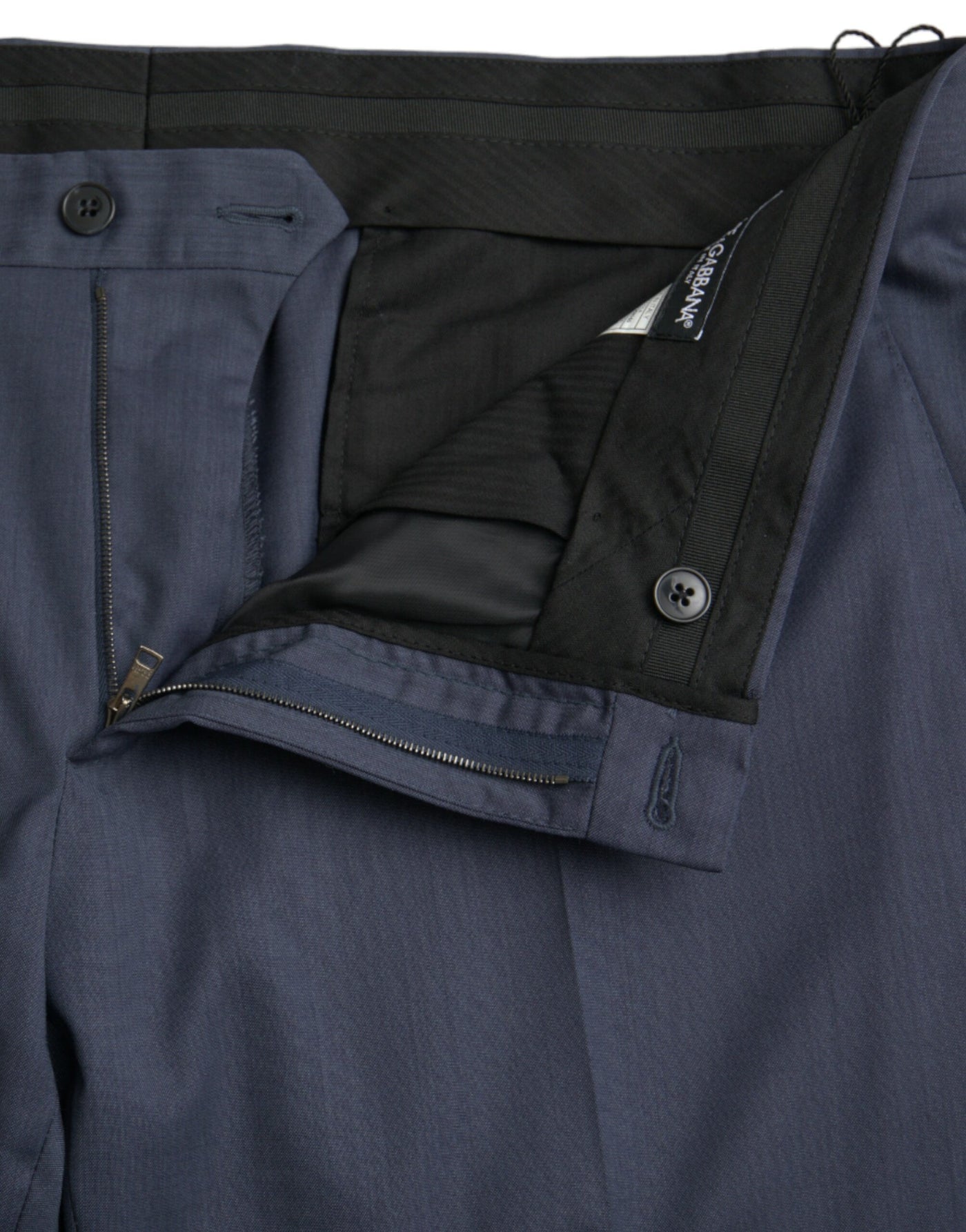 Dolce &amp; Gabbana Blauwe Wollen Slim Fit Formele Broek