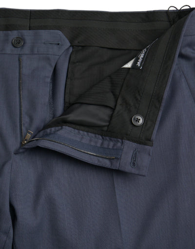 Dolce &amp; Gabbana Blauwe Wollen Slim Fit Formele Broek