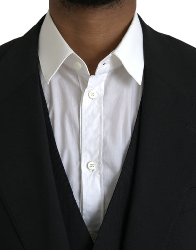 Costume formel 3 pièces Dolce &amp; Gabbana en polyester noir STAFF
