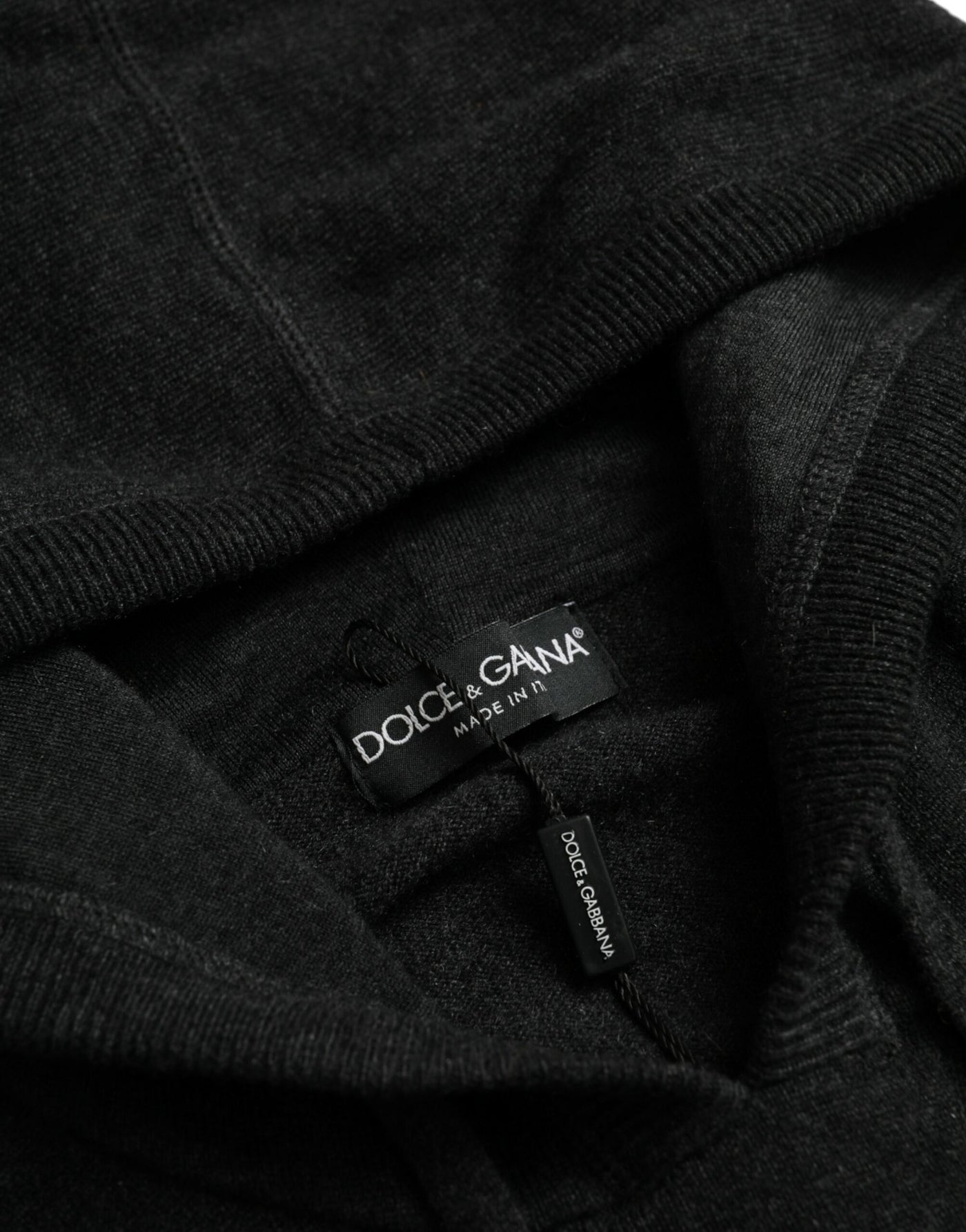 Dolce &amp; Gabbana donkergrijze kasjmier hoodie