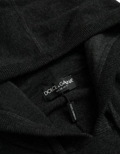 Dolce &amp; Gabbana donkergrijze kasjmier hoodie