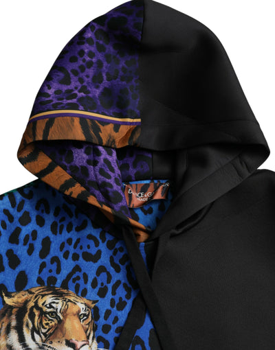 Dolce &amp; Gabbana Multicolor Tiger Hooded Sweatshirt Trui