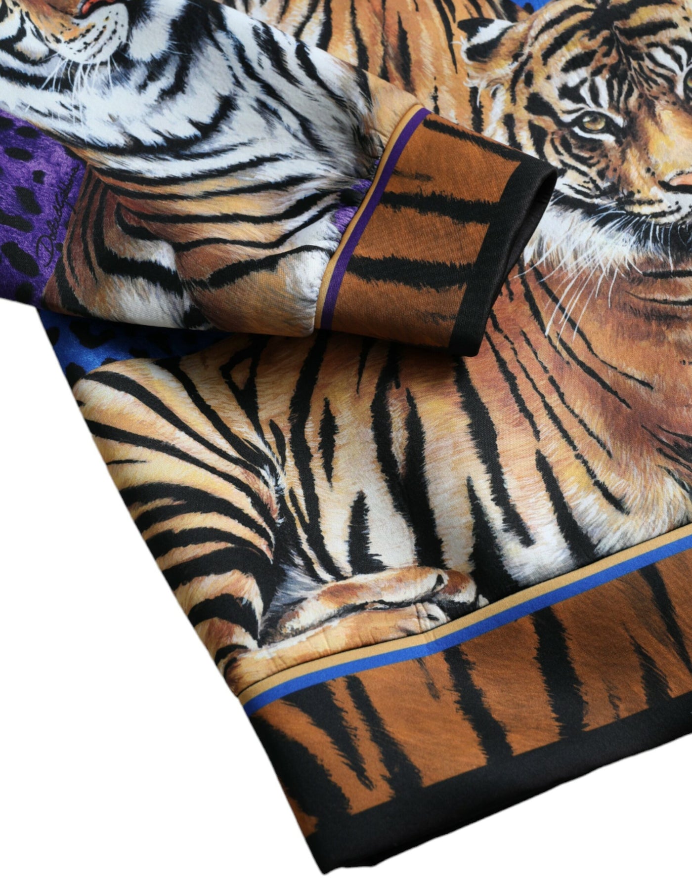 Dolce &amp; Gabbana Multicolor Tiger Hooded Sweatshirt Trui