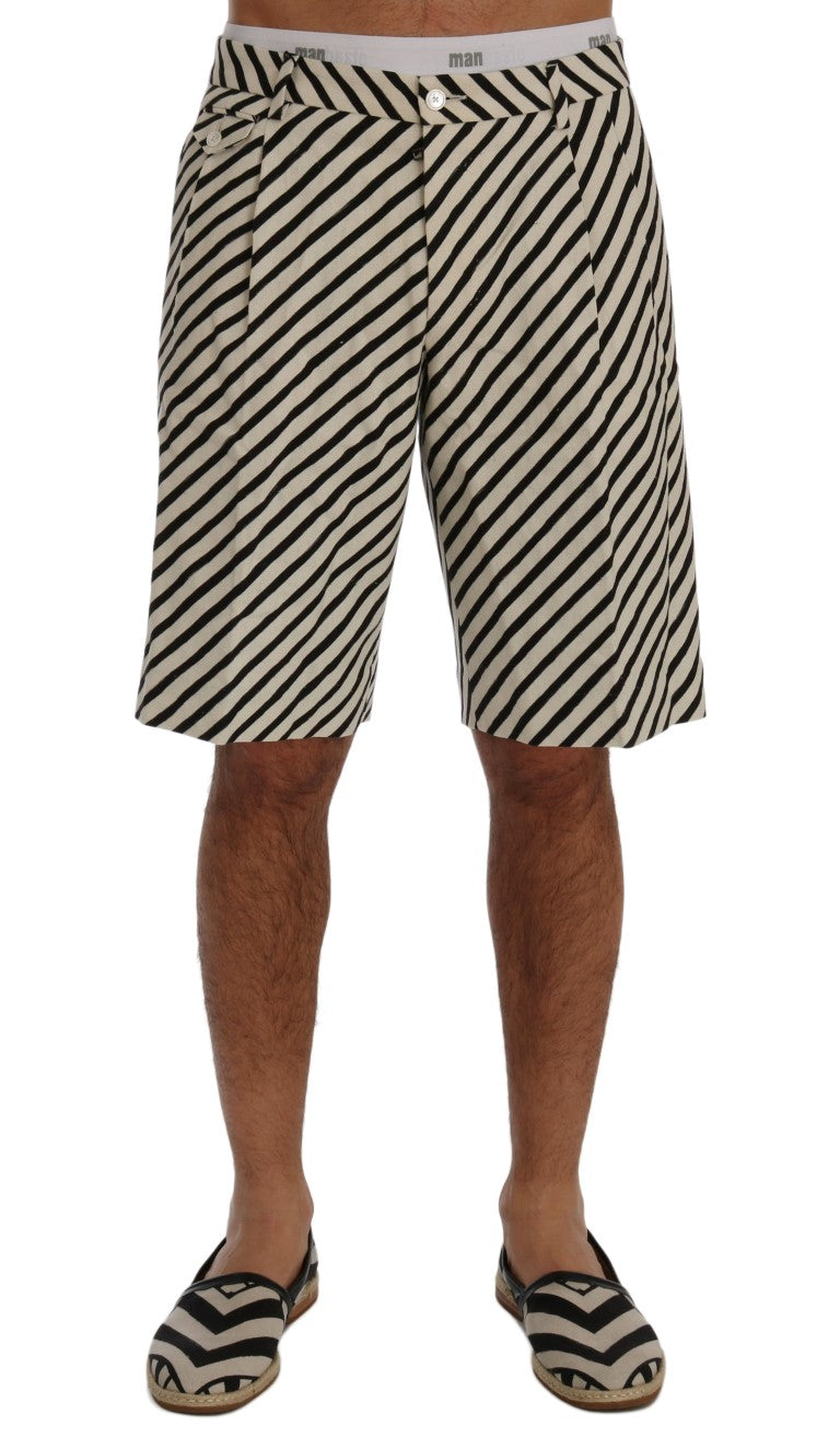 Short décontracté en chanvre à rayures blanches et noires Dolce &amp; Gabbana