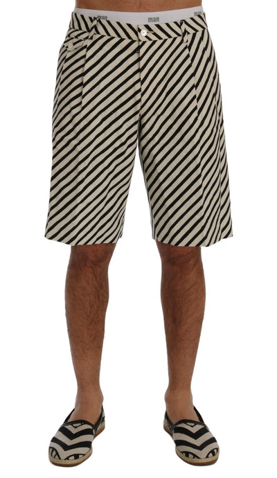 Short décontracté en chanvre à rayures blanches et noires Dolce &amp; Gabbana