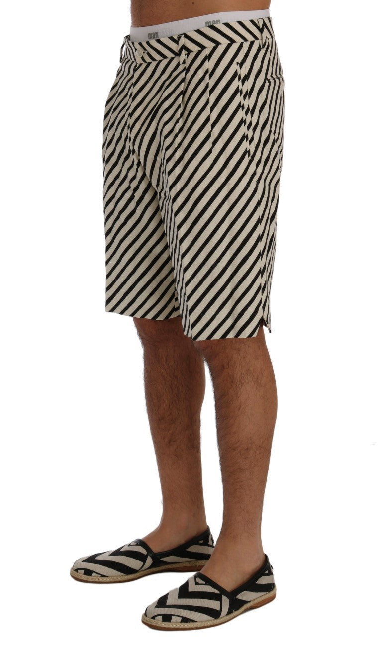 Short décontracté en chanvre à rayures blanches et noires Dolce &amp; Gabbana