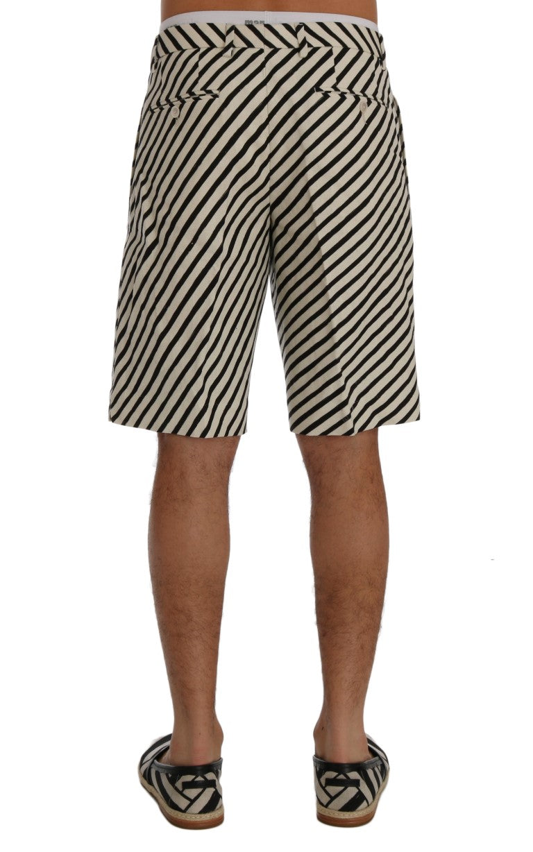 Short décontracté en chanvre à rayures blanches et noires Dolce &amp; Gabbana