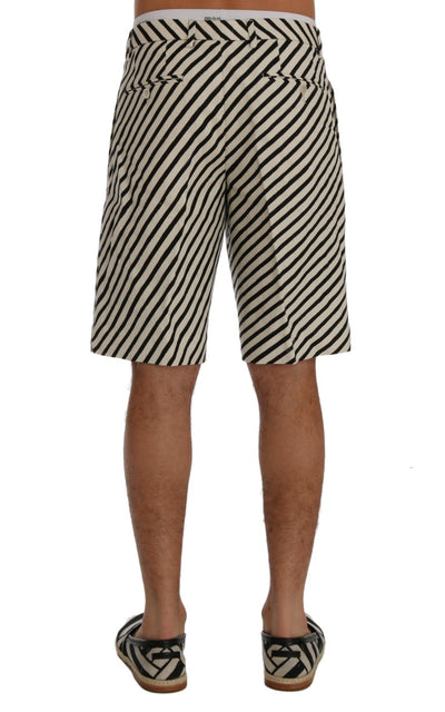 Short décontracté en chanvre à rayures blanches et noires Dolce &amp; Gabbana