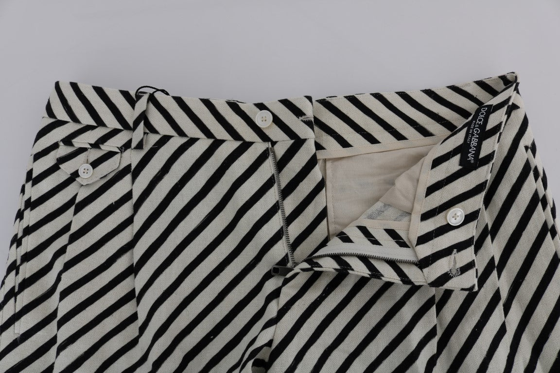 Short décontracté en chanvre à rayures blanches et noires Dolce &amp; Gabbana