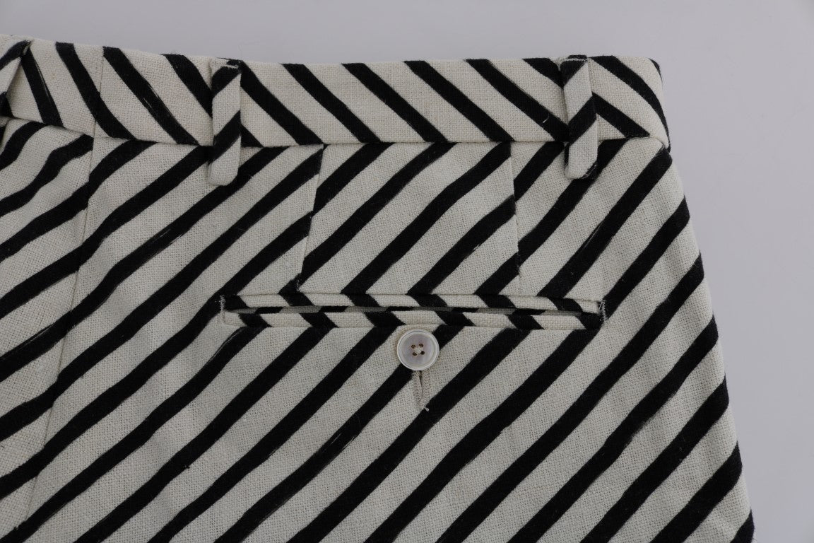 Short décontracté en chanvre à rayures blanches et noires Dolce &amp; Gabbana