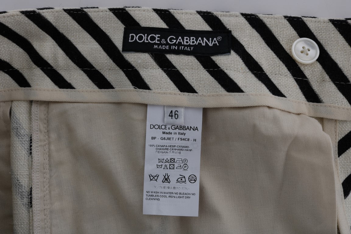Short décontracté en chanvre à rayures blanches et noires Dolce &amp; Gabbana