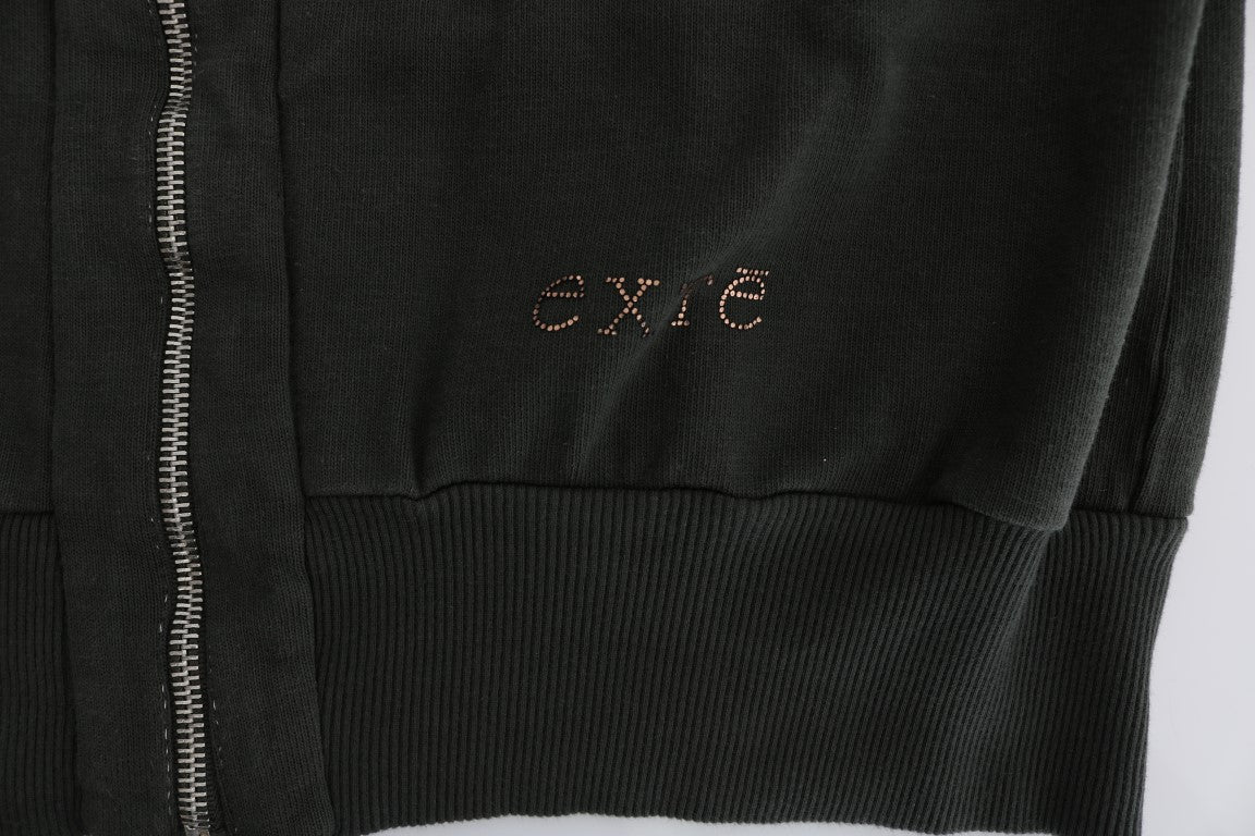 Pull à capuche zippé en coton gris Exte