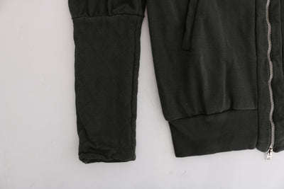 Pull à capuche zippé en coton gris Exte