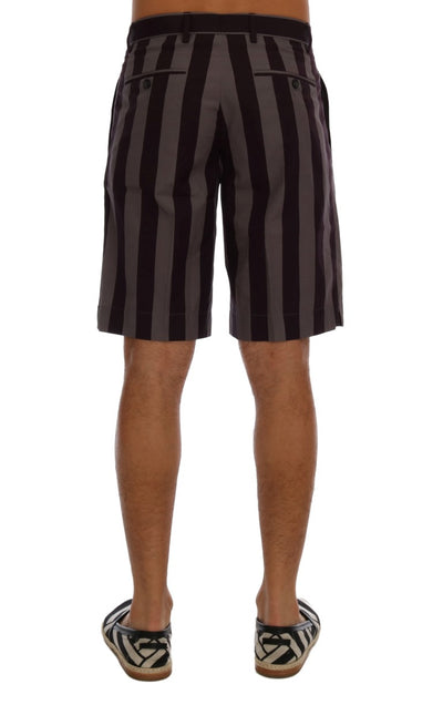 Short en coton à rayures grises et violettes Dolce &amp; Gabbana