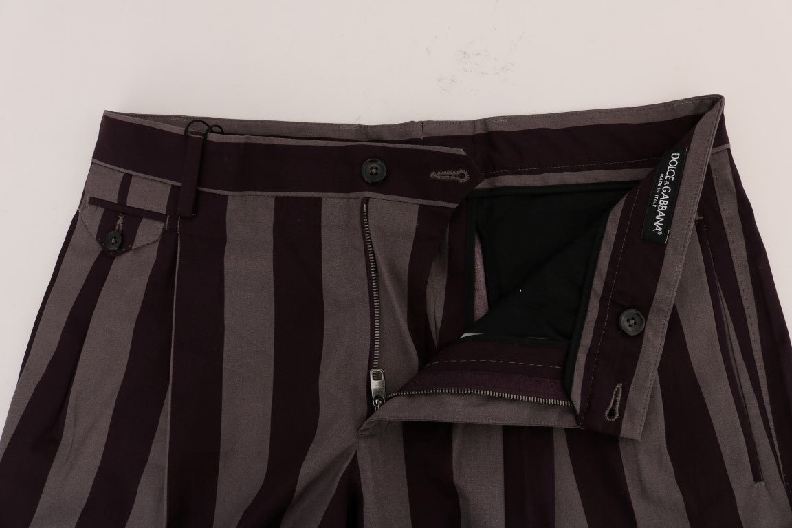 Short en coton à rayures grises et violettes Dolce &amp; Gabbana