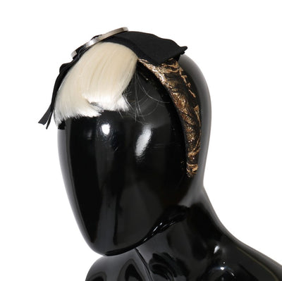 Dolce &amp; Gabbana Zwarte Kristal Witte Diadeem Hoofdband