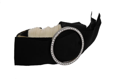 Dolce &amp; Gabbana Zwarte Kristal Witte Diadeem Hoofdband