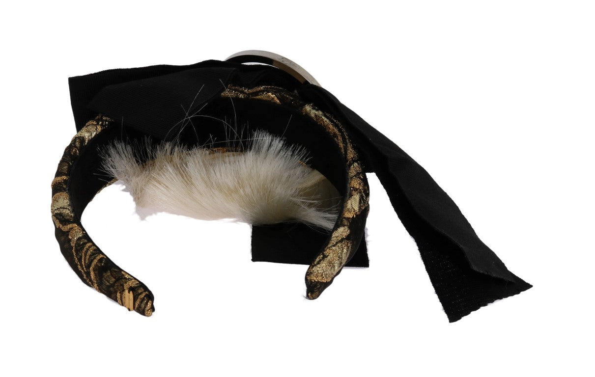 Dolce &amp; Gabbana Zwarte Kristal Witte Diadeem Hoofdband