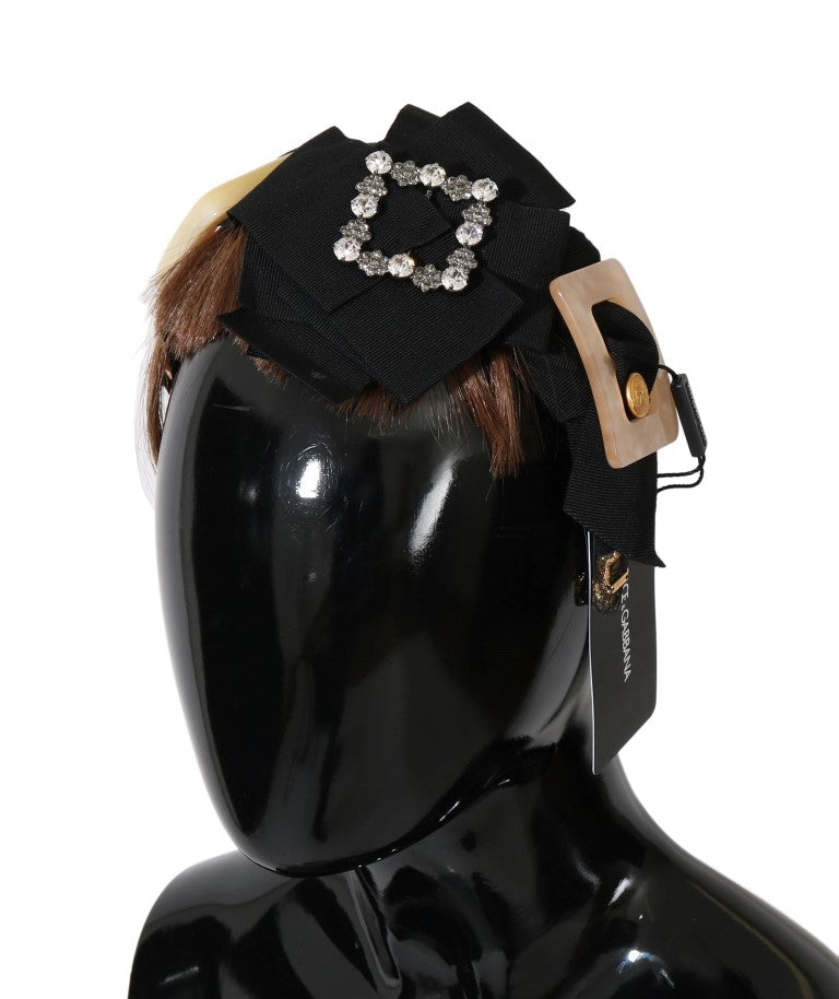 Dolce &amp; Gabbana Clear Crystal Brown Haarband